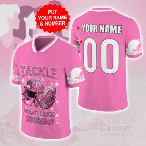 Personalized Cleveland Browns x Breast Cancer Awareness 3D Football Jersey - MAITM12989