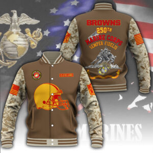 Cleveland Browns x US Marine Corps 250th Anniversary Varsity Jacket – MAITM12778