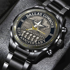 Dallas Cowboys Black Stainless Steel Watch - TMTHU899