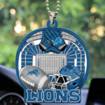 Detroit Lions Custom shape 2-sided Acrylic Car Ornament - TMTHU751