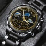 Detroit Lions 95th Anniversary Black Stainless Steel Watch - TMTHU986