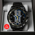 Personalized Dallas Cowboys Black Stainless Steel Watch - TANTN16011