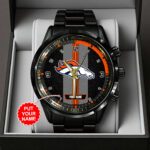 Personalized Denver Broncos Black Stainless Steel Watch - TANTN16012