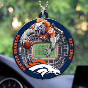 Denver Broncos Custom shape 2-sided Acrylic Car Ornament - HOATT12580