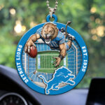 Detroit Lions Custom shape 2-sided Acrylic Car Ornament - HOATT12597