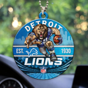 Detroit Lions Custom shape 2-sided Acrylic Car Ornament - HOATT12906