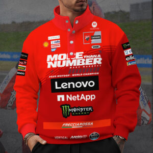 Ducati Lenovo Team x Marc Márquez 3D Snap Button Collar Sweatshirt - TANTN16983