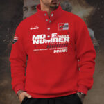Ducati Lenovo Team x Marc Márquez 3D Snap Button Collar Sweatshirt - TANTN16984