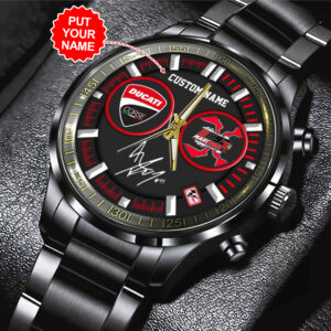 Personalized Ducati Lenovo Team x Marc Márquez  Black Stainless Steel Watch - TANTN 11479