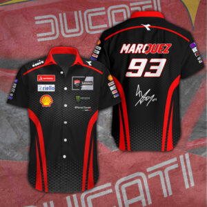 Ducati Lenovo Team x Marc Márquez Short Sleeve Button-Down Shirt – TANTN 11366.1