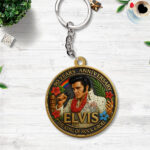 Elvis Presley Custom Shape 2-sided Keychain – TMTHU1145