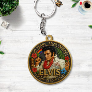 Elvis Presley Custom Shape 2-sided Keychain - TMTHU1145