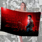 Elvis Presley 90 Years 2025 Rectangle Beach Towel - TMTHU712