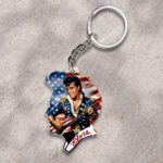 Elvis Presley Custom Shape 2-sided Keychain - HOATT 9495