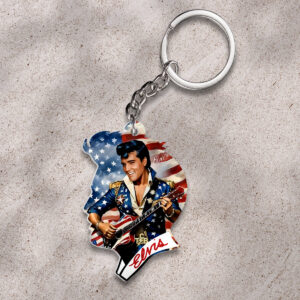 Elvis Presley Custom Shape 2-sided Keychain - HOATT 9495