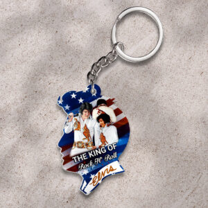 Elvis Presley Custom Shape 2-sided Keychain - HOATT 9415