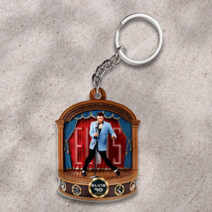 Elvis Presley Custom Shape 2-sided Keychain - GNE NEW468