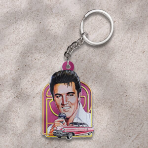 Elvis Presley Custom Shape 2-sided Keychain - GNE NEW539
