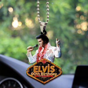 Elvis Presley Custom Shape 2-sided Acrylic Car Ornament - TANTN 10487