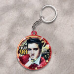 Elvis Presley Custom Shape 2-sided Keychain - GNE NEW493
