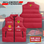Personalized Scuderia Ferrari 3D Sleeveless Down Jacket – TMTHU1117