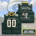 Personalized Green Bay Packers 3D Sleeveless Down Jacket - TMTHU1128