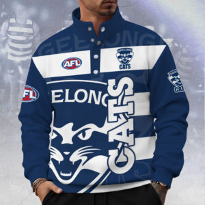 Geelong FC 3D Snap Button Collar Sweatshirt - TANTN16492