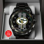 Personalized Green Bay Packers Black Stainless Steel Watch - TANTN16015