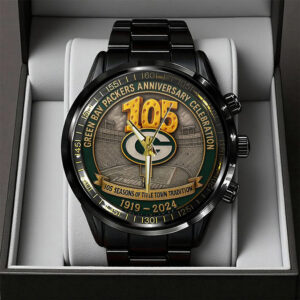 Green Bay Packers Black Stainless Steel Watch - TANTN16833