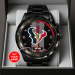 Personalized Houston Texans Black Stainless Steel Watch - TANTN16014