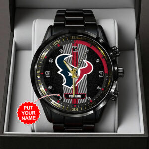 Personalized Houston Texans Black Stainless Steel Watch - TANTN16014