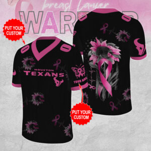 Personalized Houston Texans x Breast Cancer Awareness 3D Football Jersey - MAITM12847