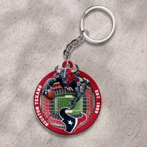 Houston Texans Custom Shape 2-sided Keychain - HOATT12693