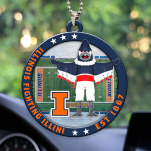 Illinois Fighting Illini Football Custom shape 2-sided Acrylic Car Ornament - HOATT13106F