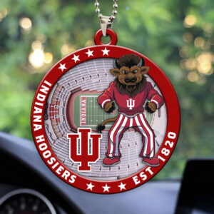 Indiana Hoosiers Football Custom shape 2-sided Acrylic Car Ornament - HOATT13107