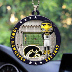Iowa Hawkeyes Football Custom shape 2-sided Acrylic Car Ornament - HOATT13108