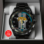 Personalized Jacksonville Jaguars Black Stainless Steel Watch - TANTN16018