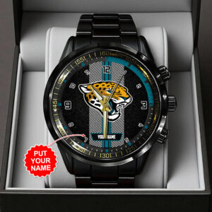 Personalized Jacksonville Jaguars Black Stainless Steel Watch - TANTN16018