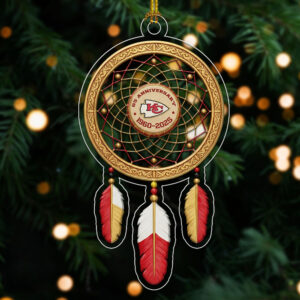 Kansas City Chiefs 65th Anniversary Custom Shape Clear 1-side Printed Acrylic Ornament - TMTHU995