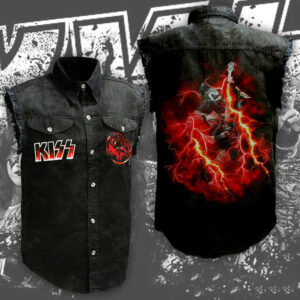 KISS 3D Lightweight Sleeveless Denim Shirt - NGHIAVT 1203