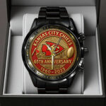Kansas City Chiefs 65th Anniversary 2025 Black Stainless Steel Watch - TANTN16503