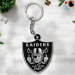 Las Vegas Raiders Custom Shape 2-sided Keychain - TMTHU998