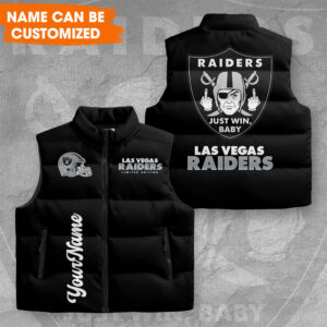 Personalized Las Vegas Raiders 3D Sleeveless Down Jacket - TMTHU1132