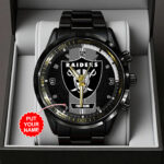 Personalized Las Vegas Raiders Black Stainless Steel Watch - TANTN16022