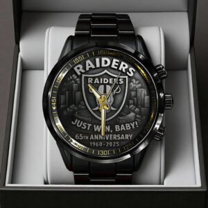 Las Vegas Raiders 65th Anniversary 2025 Black Stainless Steel Watch - TANTN16143