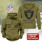 Personalized Las Vegas Raiders 2025 Salute to Service 2D Vintage Quarter Zip Hoodie - TANTN16744