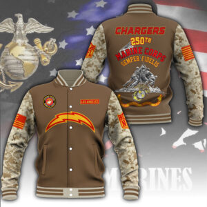 Los Angeles Chargers x US Marine Corps 250th Anniversary Varsity Jacket – MAITM12788