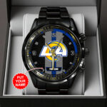 Personalized Los Angeles Rams Black Stainless Steel Watch - TANTN16017