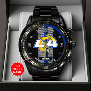 Personalized Los Angeles Rams Black Stainless Steel Watch - TANTN16017