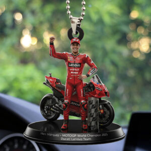 Ducati Lenovo Team x Marc Márquez Custom Shape 2-sided Acrylic Car Ornament – TMTHU1221